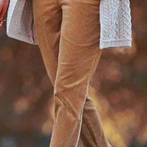 Denim&Co Smooth Waist Strch Corduroy Pants